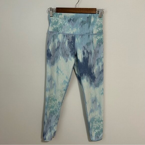 Aerie Blue White High Waist Tie Dye Patterned Leggings Tight Women’s Size Medium - Picture 1 of 6